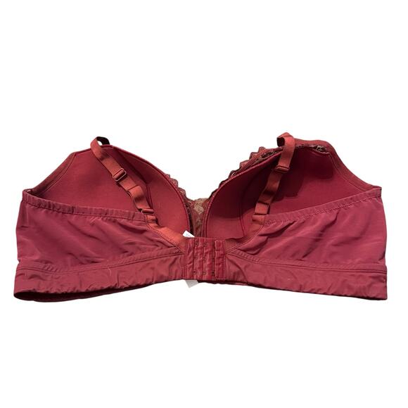 Auden Deep Wine Lightly Lined Lace Animal Print Bralette Size 4X - Picture 3 of 9